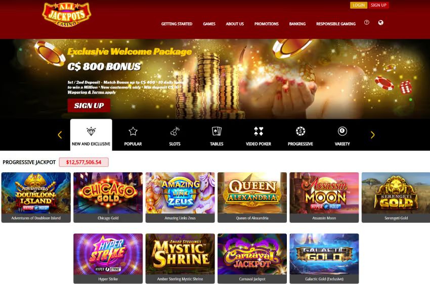 alljackpots casino welcome bonus