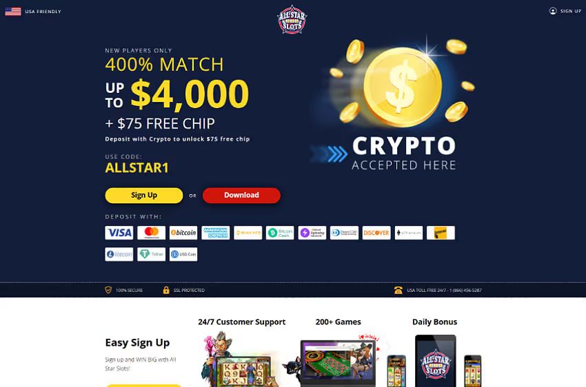 all stars casino welcome bonus