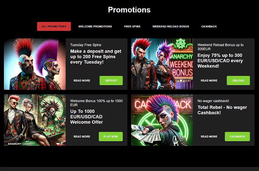 anarchy casino welcome bonus