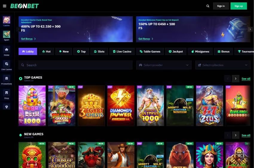 beOnbet casino welcome bonus