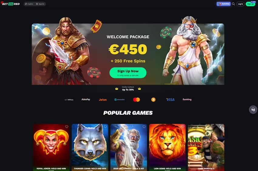 BetOnRed Casino welcome bonus