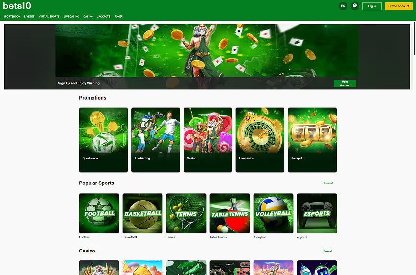 bets10 casino welcome bonus