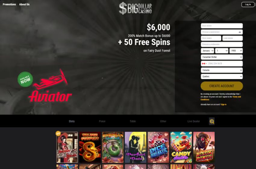 big dollar casino welcome bonus