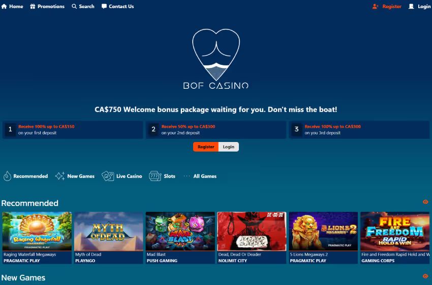 bof casino welcome bonus