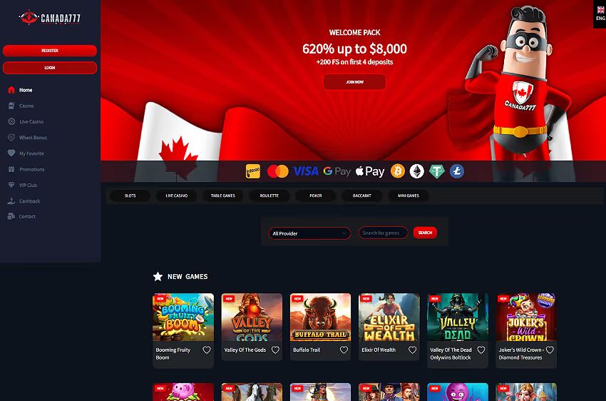 canada777 casino welcome bonus