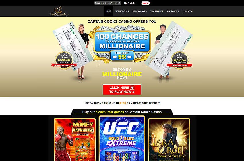 captain cooks casino welcome bonus