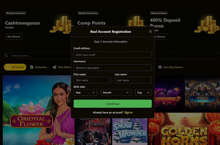 cashalot casino new player login