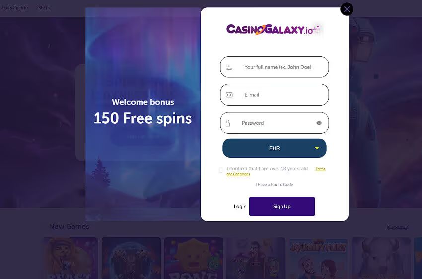 casinogalaxy casino new player login