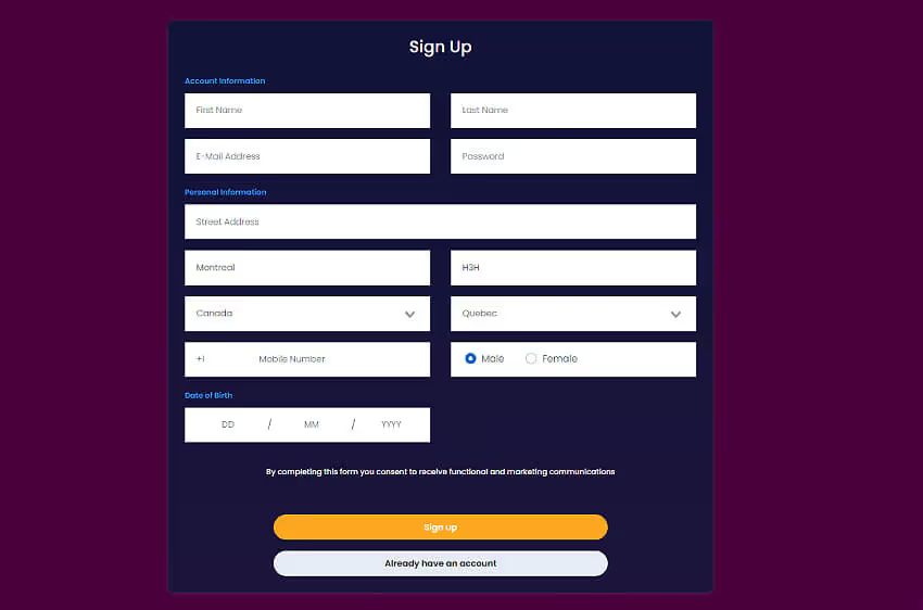 club player casino new player login