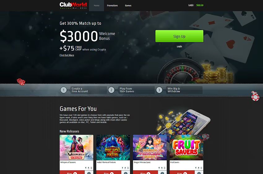 club world casino welcome bonus