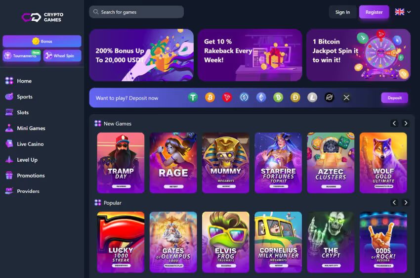 crypto games casino welcome bonus