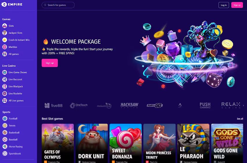 empire.io casino welcome bonus