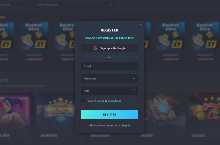 eth casino new player login