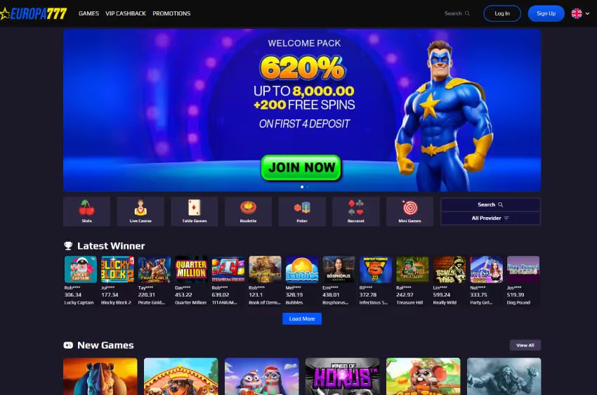 europa777 casino welcome bonus