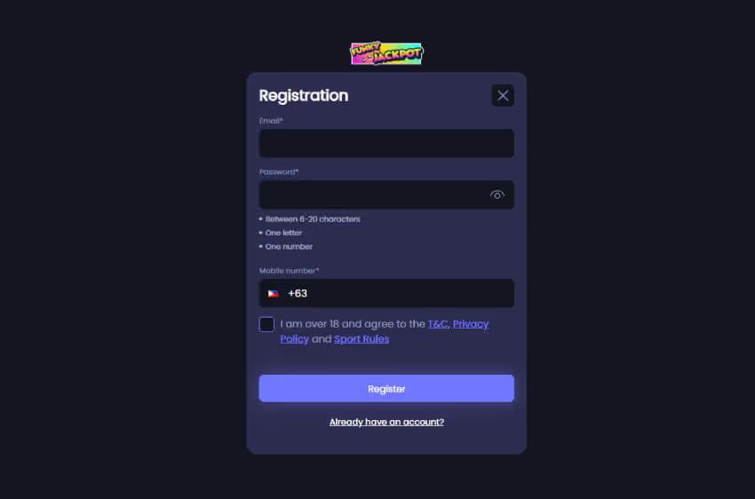 funkyjackpot casino new player login