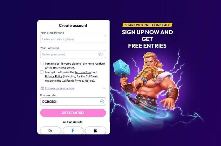 funrize casino new player login