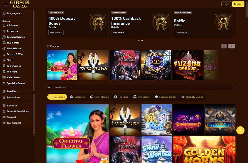 gibson casino welcome bonus