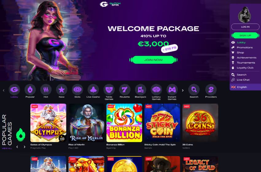 glitchspin casino welcome bonus