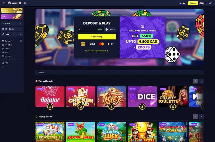 goldbet casino welcome bonus