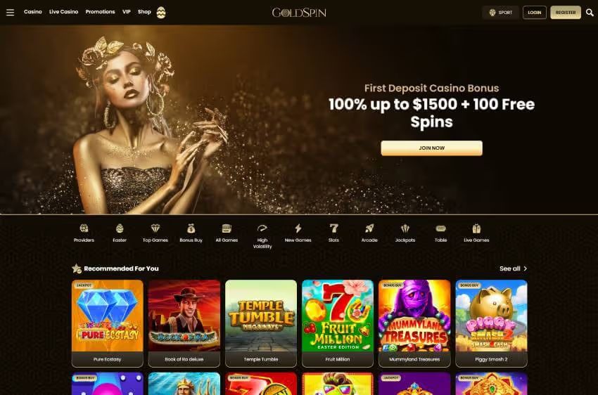 goldspin casino welcome bonus
