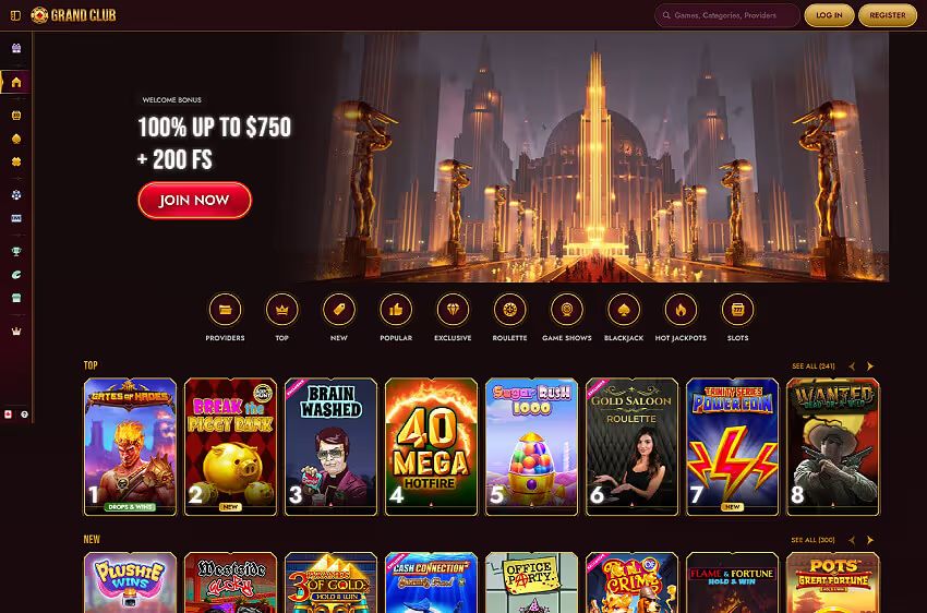 grand club casino welcome bonus