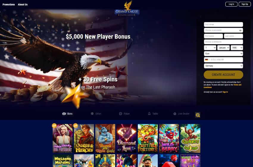 grand eagle casino welcome bonus