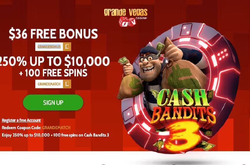 Grande Vegas Casino exclusive bonuses