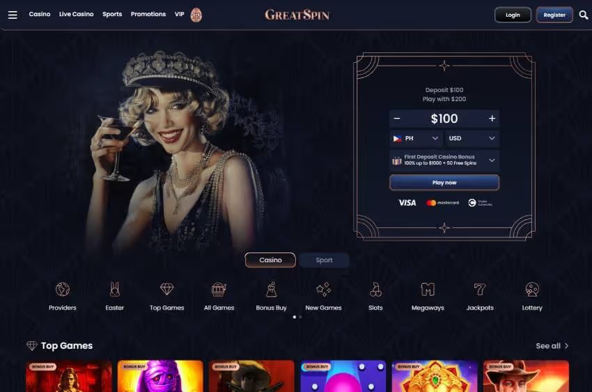 greatspin casino welcome bonus