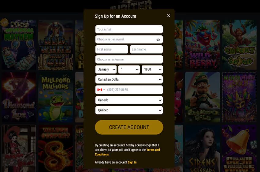jupiter casino new player login