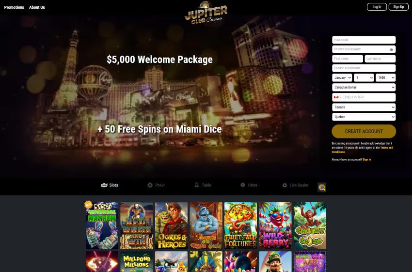 jupiter club casino welcome bonus