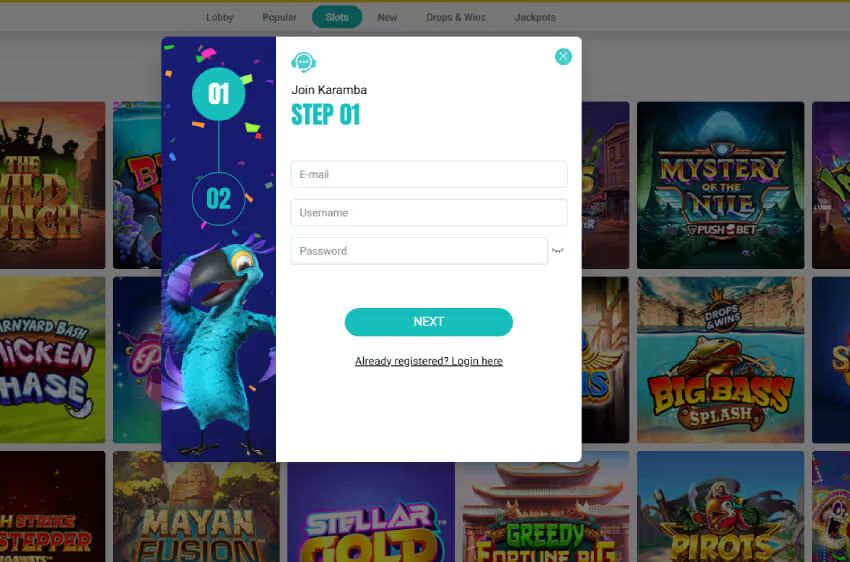 karamba casino new player login