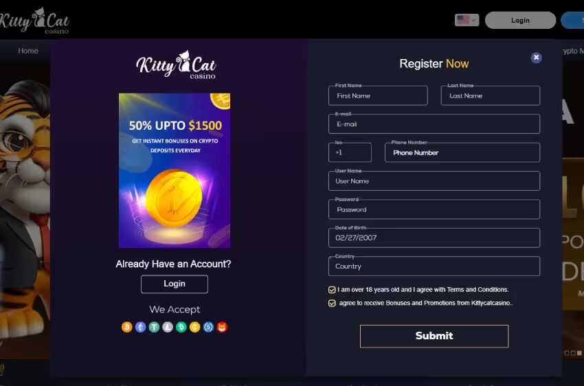 kittycat casino login