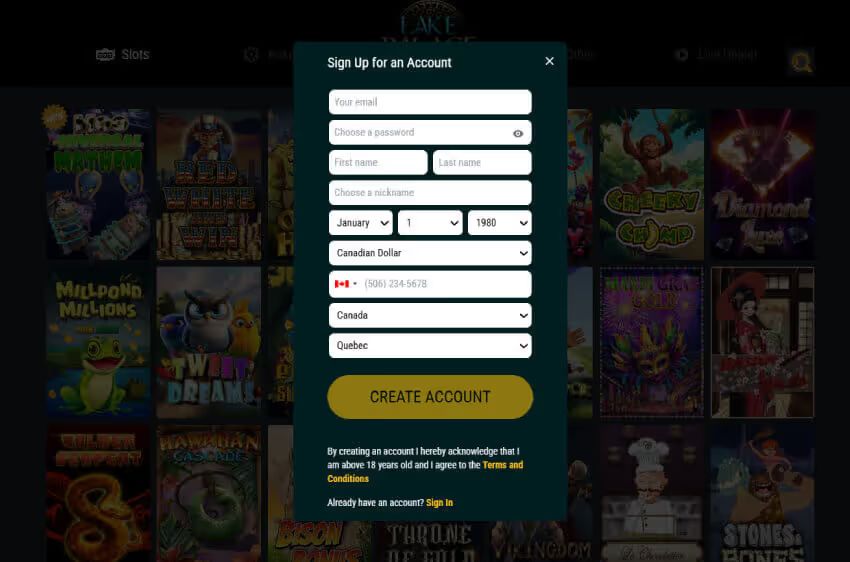 lake palace casino new player login