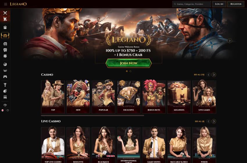 legiano casino welcome bonus