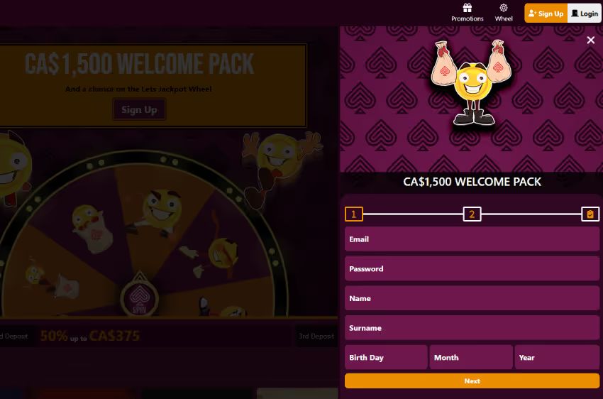 letsjackpot casino new player login