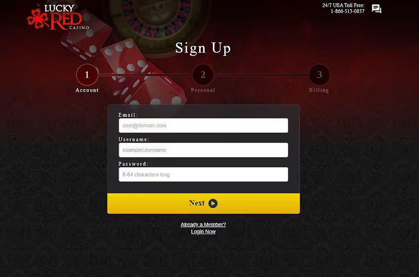 lucky red casino new player login