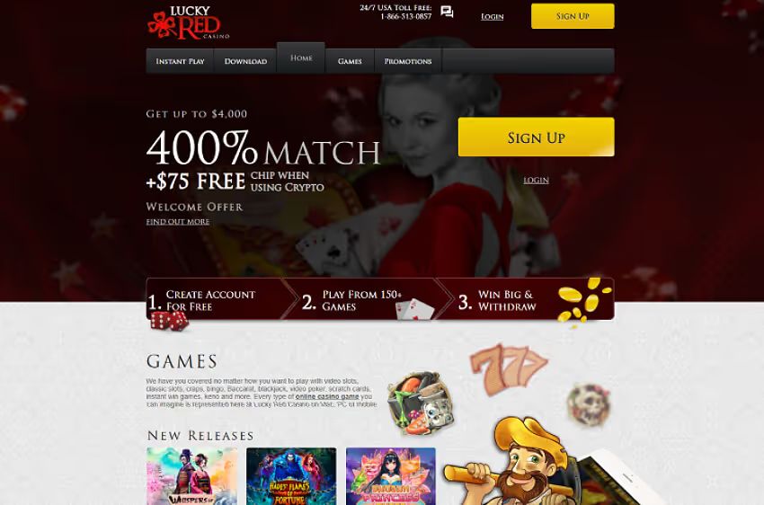lucky red casino welcome bonus