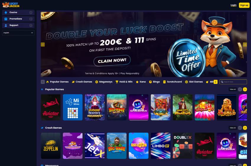 luckyjack24 casino welcome bonus