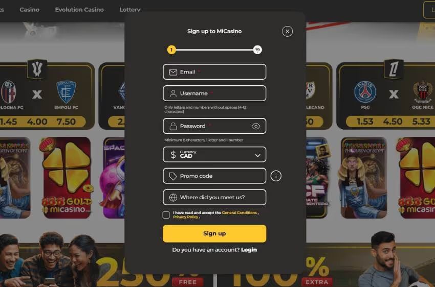 micasino new player login