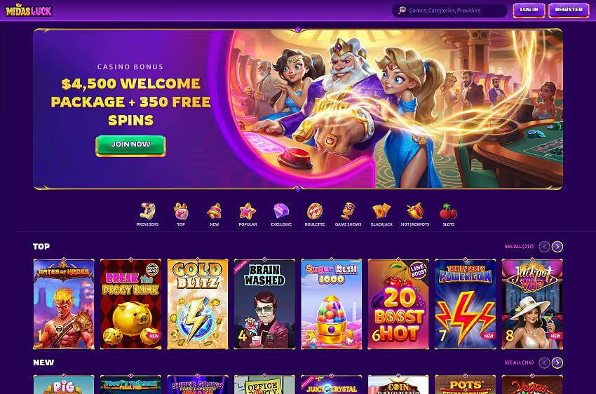midasluck casino welcome bonus