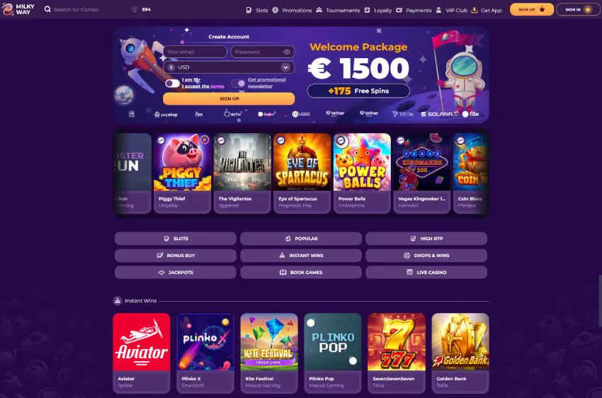 milkyway casino welcome bonus