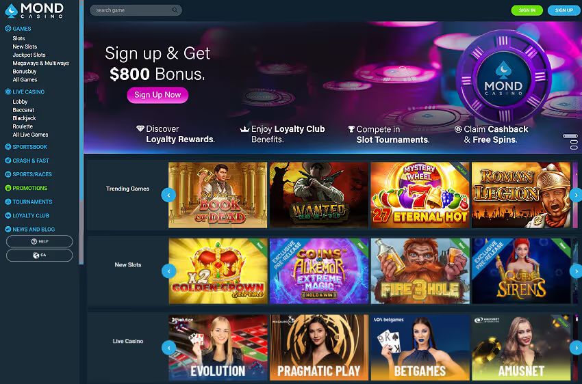 mond casino welcome bonus