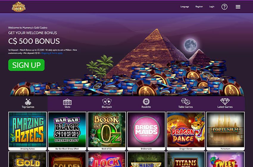 mummys gold casino welcome bonus