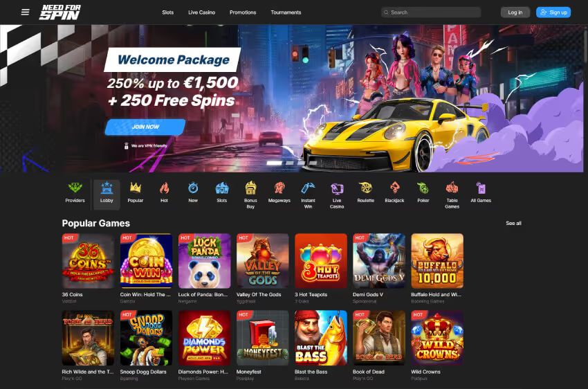 Need For Spin Casino Welcome Bonus