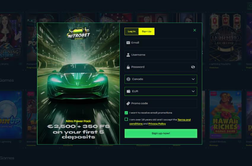 nitrobet casino new player login