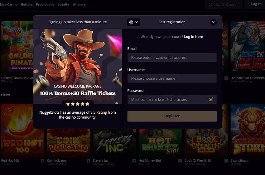 nugget slots casino new player login