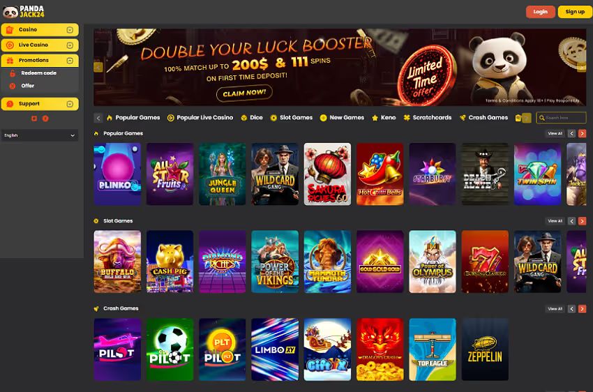 pandajack24 casino welcome bonus