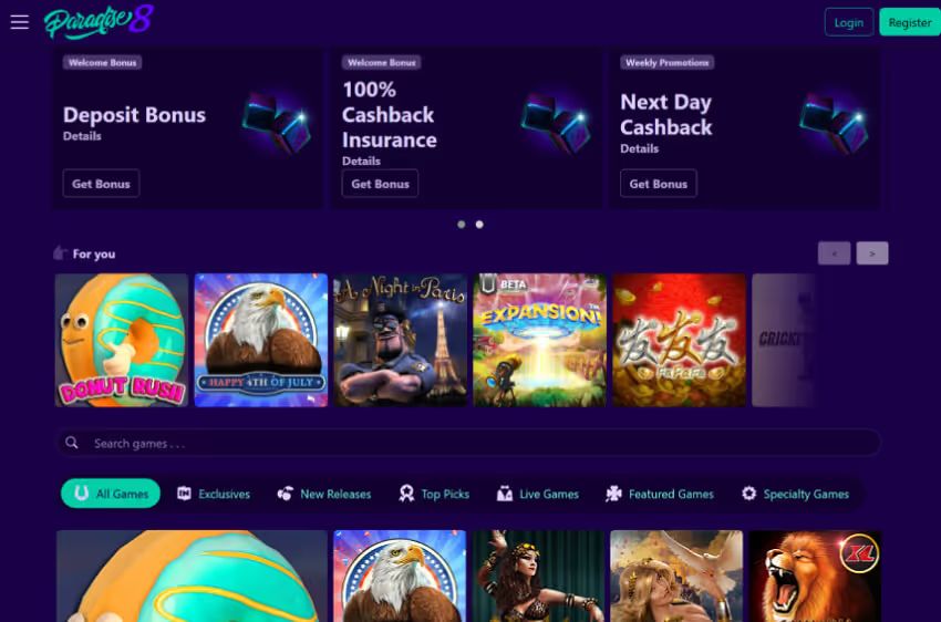 paradise8 casino welcome bonus