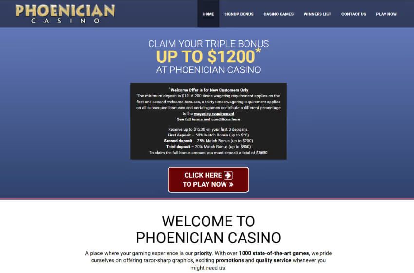 phoenician caino welcome bonus