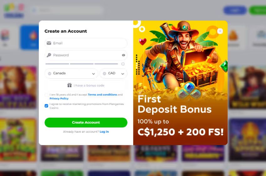 plangames casino new player login